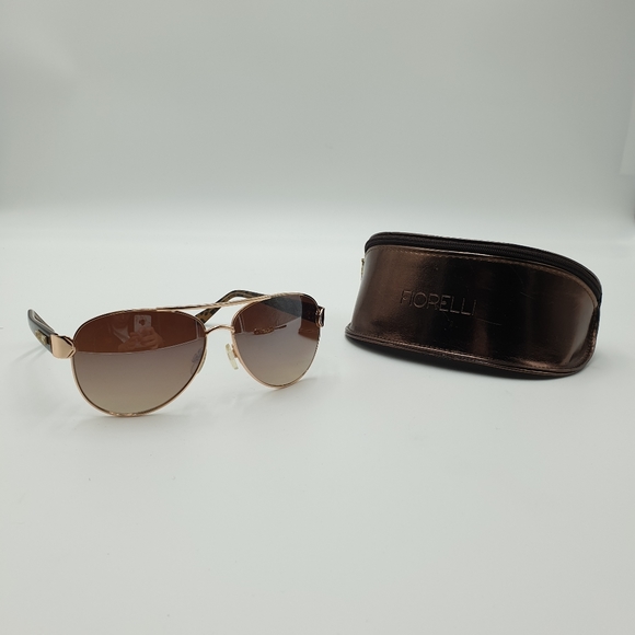 ⬇️$40⬇️Forielli Brown Lens Gold tone Metal Aviator Sunglasses Rome - Picture 3 of 16